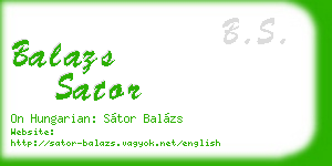 balazs sator business card