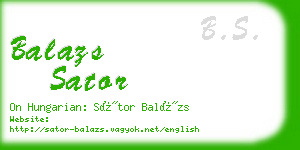 balazs sator business card